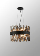 ORI8949BL_SM Orion 10 Light Ceiling Pendant Satin Black_Smoked