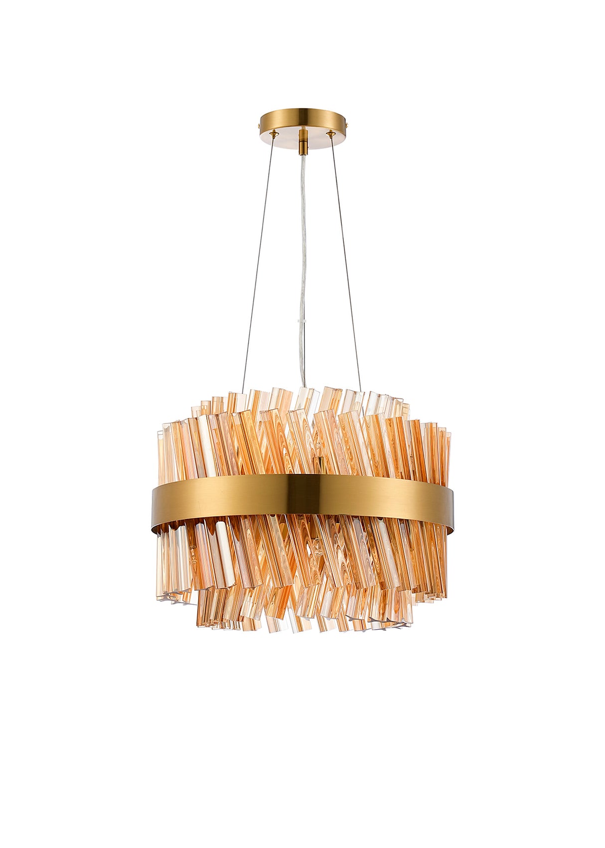 ORI8949BR_AM Orion 10 Light Ceiling Pendant Brass_Amber