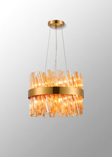 ORI8949BR_AM Orion 10 Light Ceiling Pendant Brass_Amber