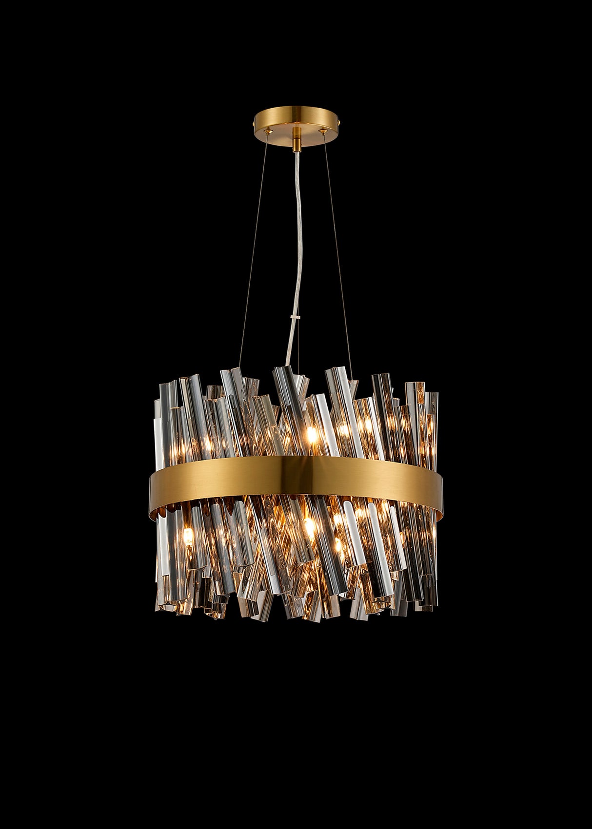 ORI8949BR_SM Orion 10 Light Ceiling Pendant Brass_Smoked