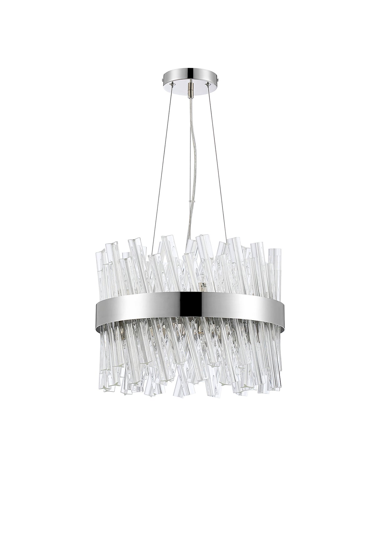 ORI8949PN_CL Orion 10 Light Ceiling Pendant Polished Nickel_Clear