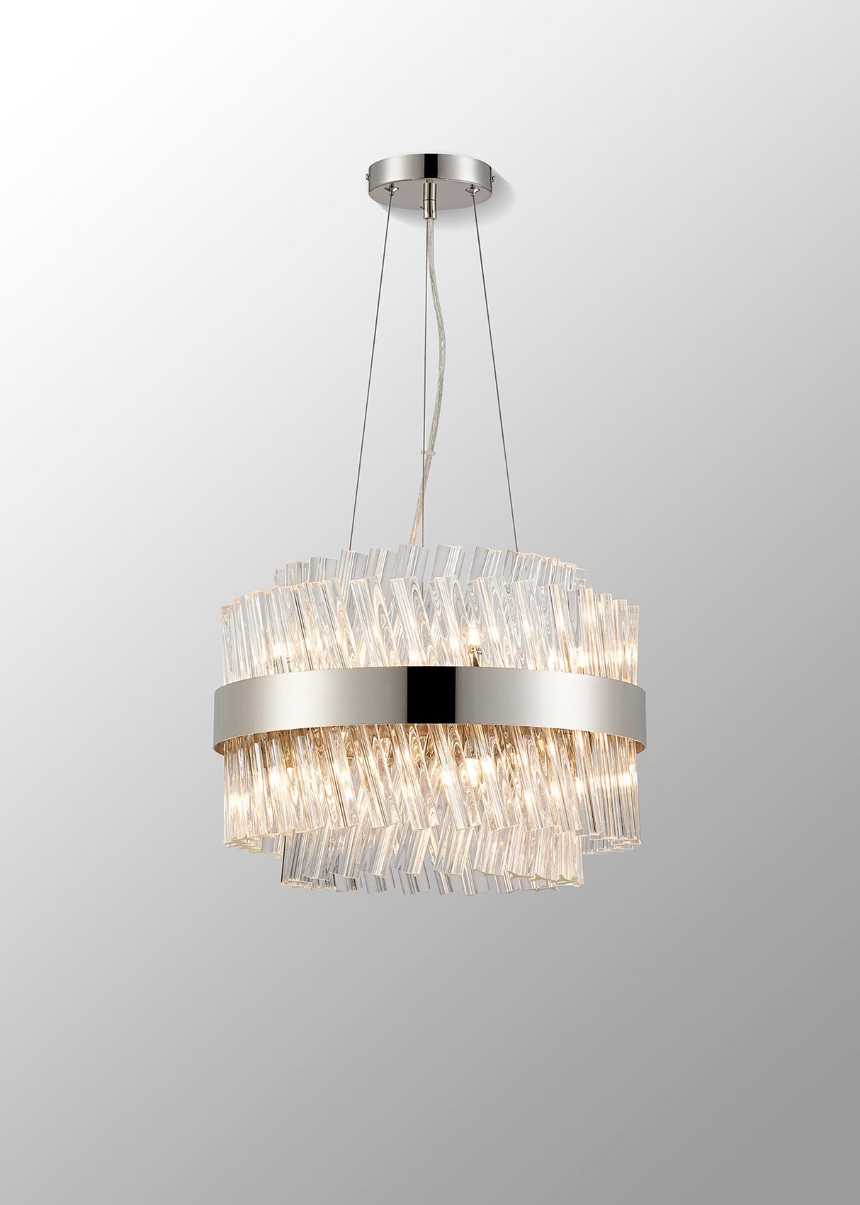 ORI8949PN_CL Orion 10 Light Ceiling Pendant Polished Nickel_Clear