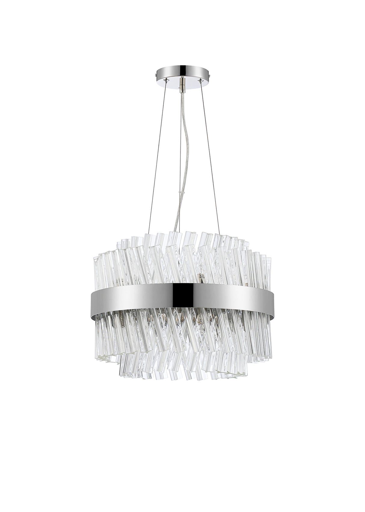 ORI8949PN_CL Orion 10 Light Ceiling Pendant Polished Nickel_Clear