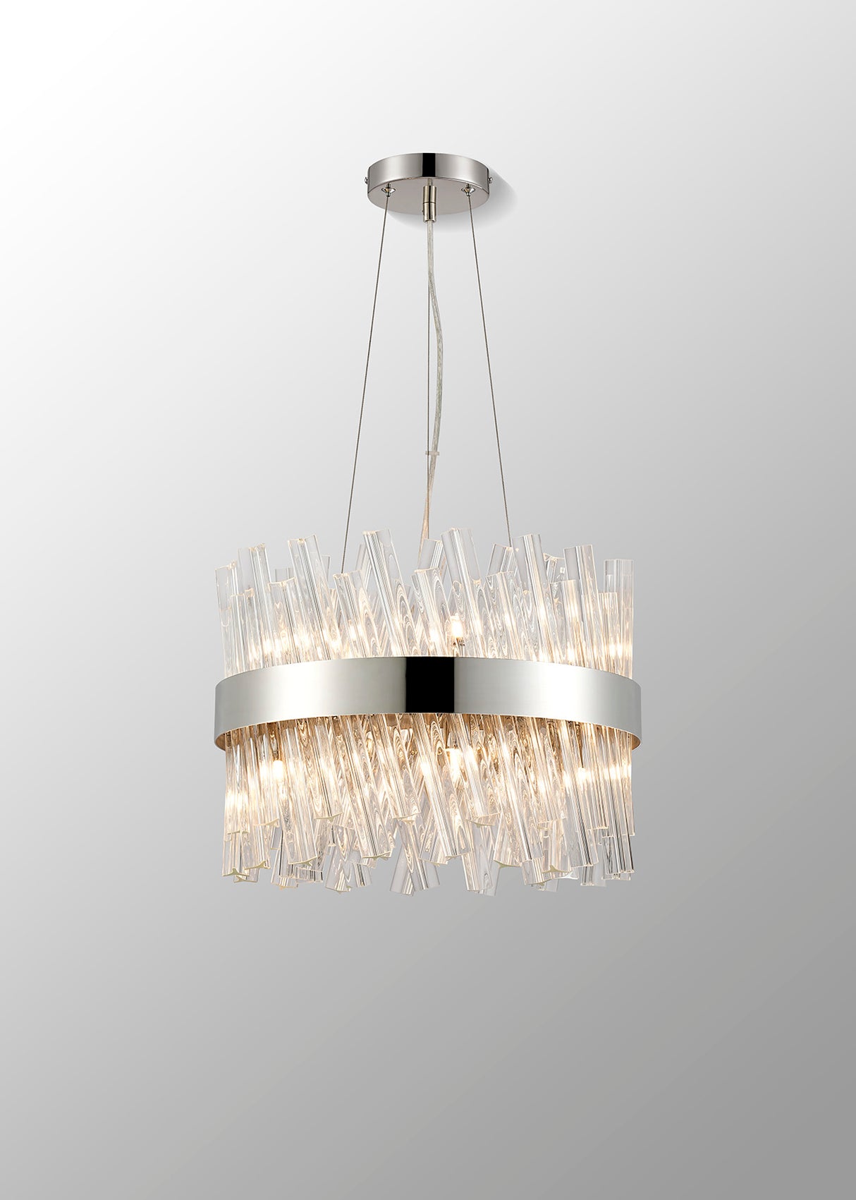 ORI8949PN_CL Orion 10 Light Ceiling Pendant Polished Nickel_Clear