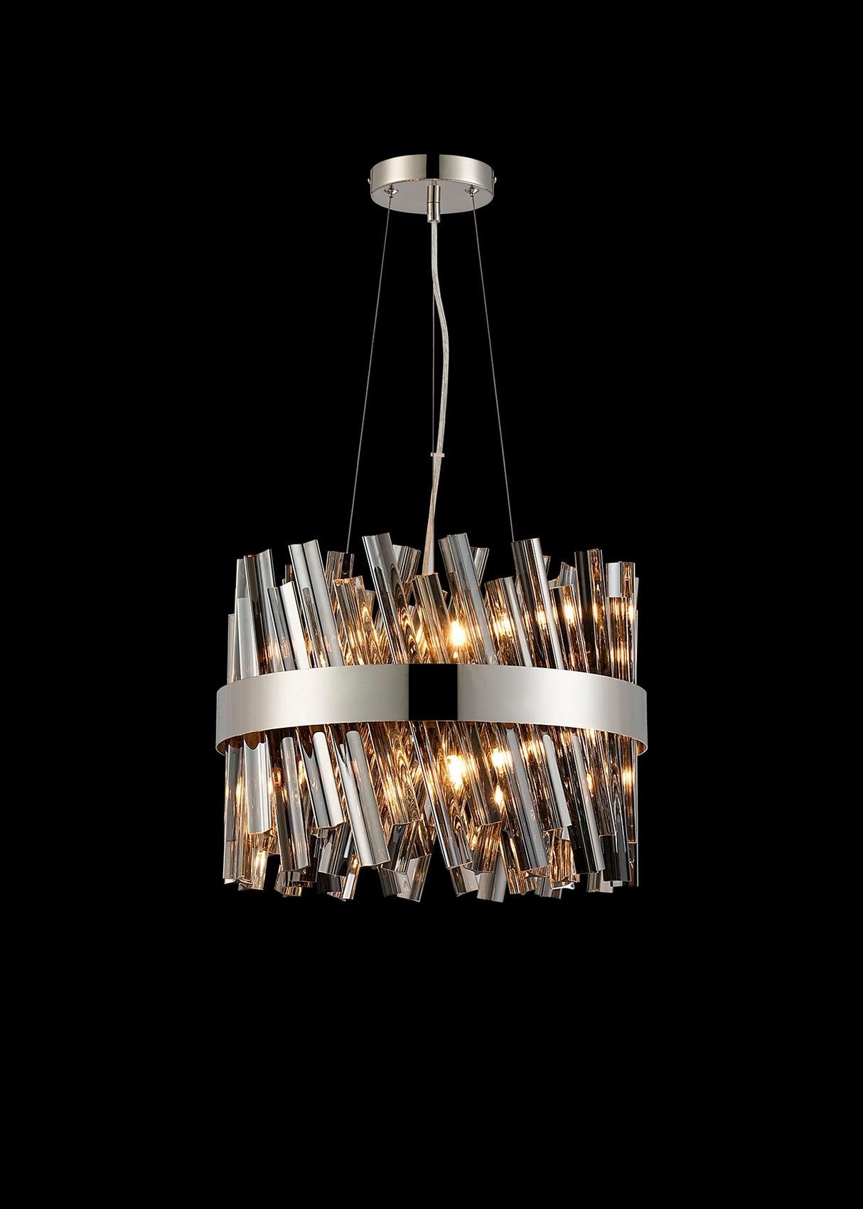 ORI8949PN_SM Orion 10 Light Ceiling Pendant Polished Nickel_Smoked