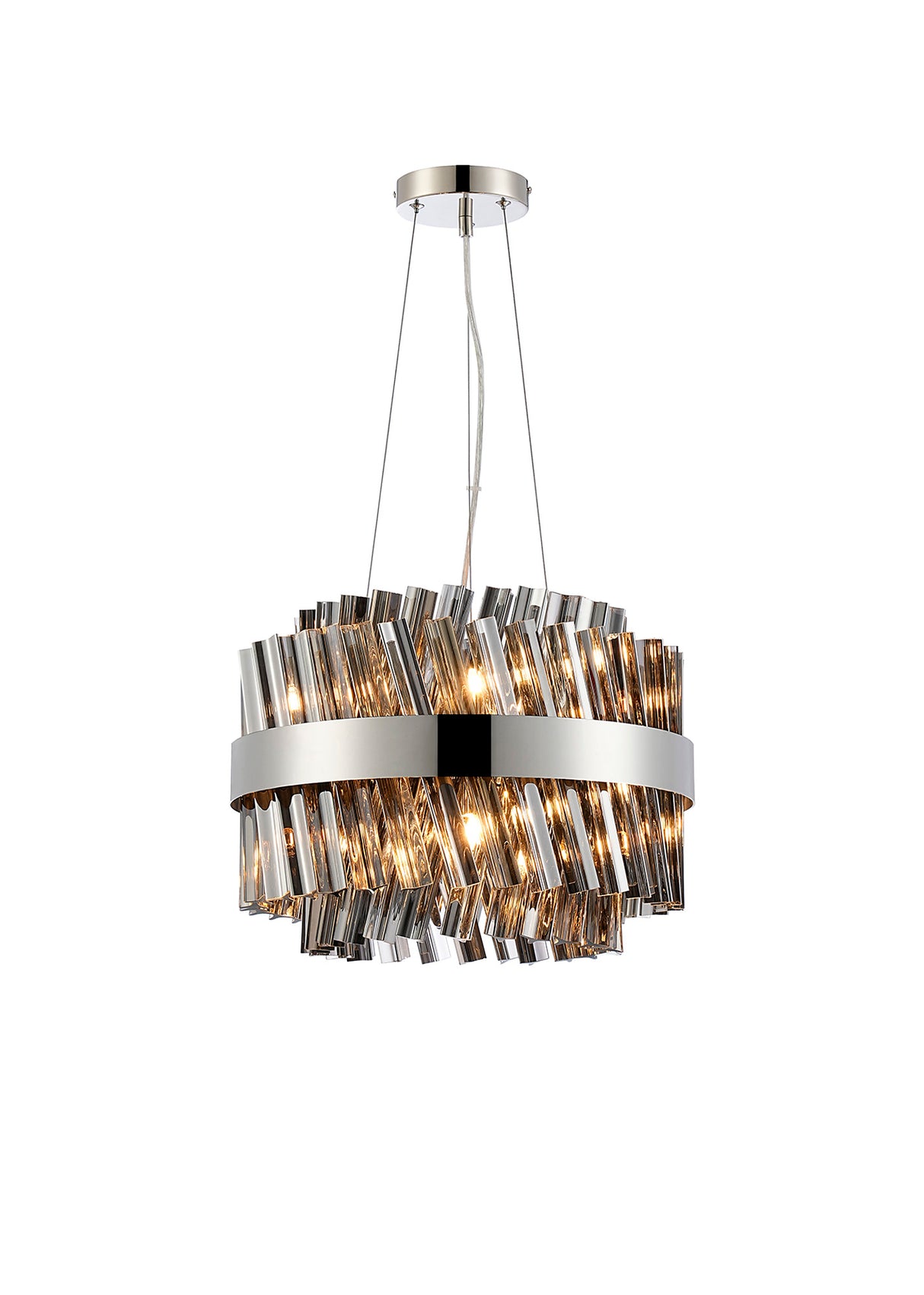 ORI8949PN_SM Orion 10 Light Ceiling Pendant Polished Nickel_Smoked