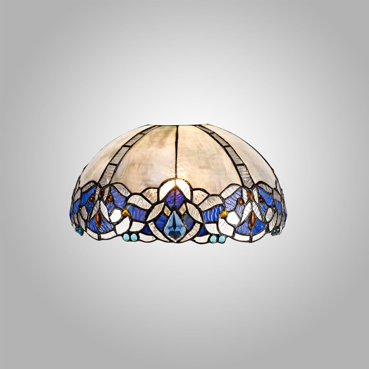 OSL4727 Osla 30cm Non-electric Shade in a Blue/Black/Amber/Grey/Clear Finish and Blue Crystal