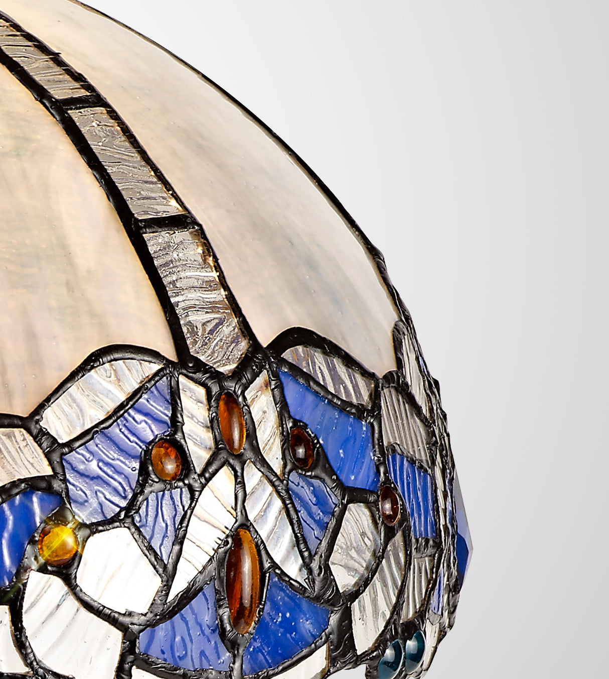 OSL4727 Osla 30cm Non-electric Shade in a Blue/Black/Amber/Grey/Clear Finish and Blue Crystal