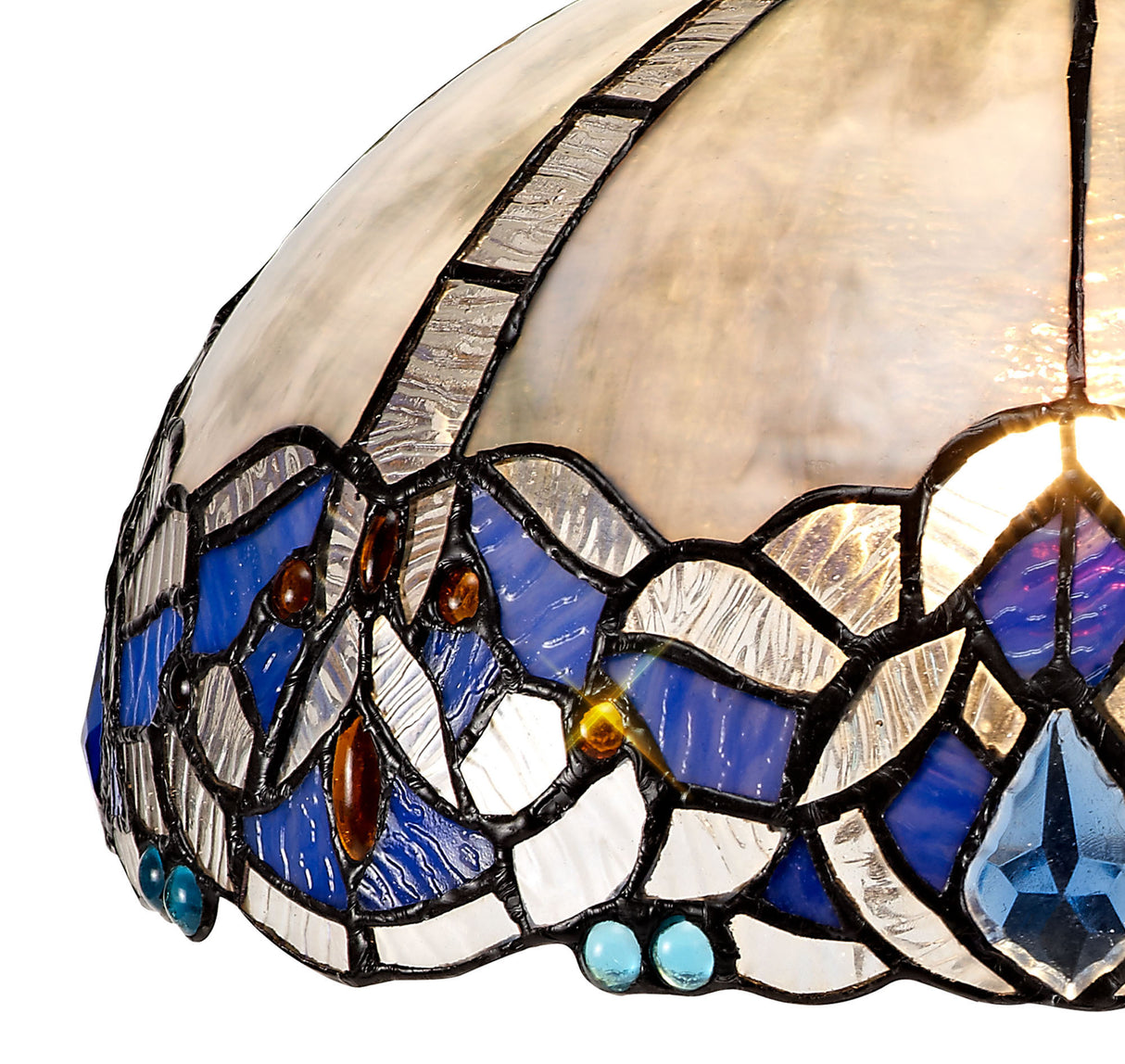 OSL4727 Osla 30cm Non-electric Shade in a Blue/Black/Amber/Grey/Clear Finish and Blue Crystal