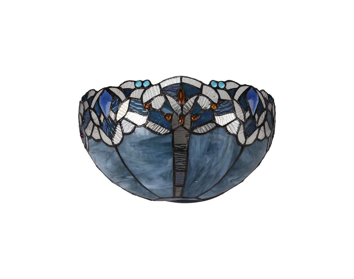 OSL6727 Osla 30cm Wall Lamp 2 Light in a Blue/Black/Amber/Grey/Clear Finish and Blue Crystal