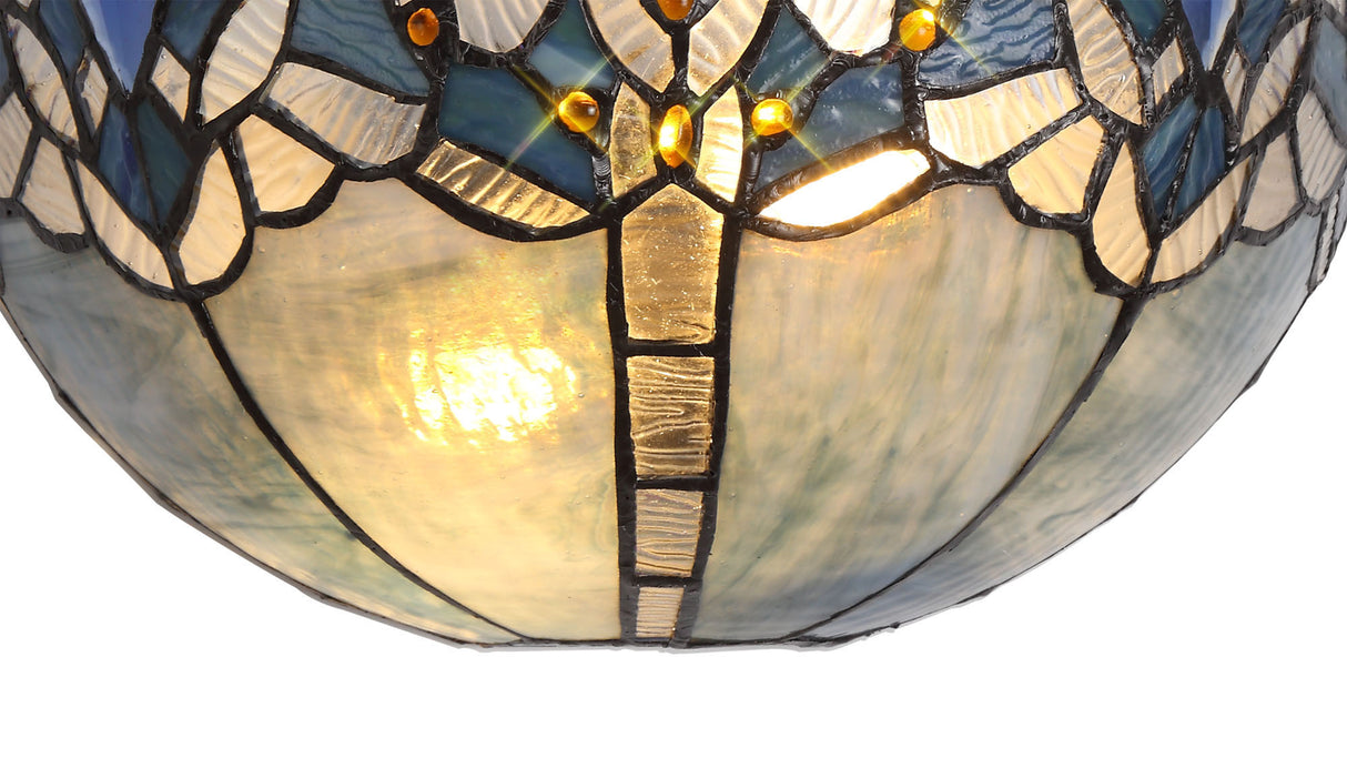 OSL6727 Osla 30cm Wall Lamp 2 Light in a Blue/Black/Amber/Grey/Clear Finish and Blue Crystal