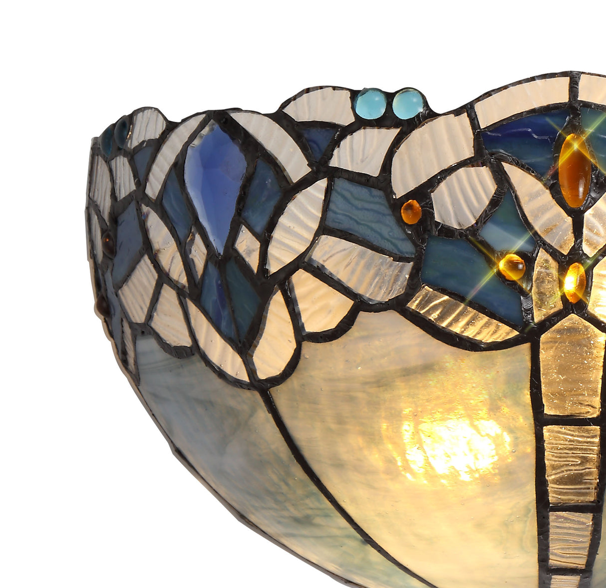 OSL6727 Osla 30cm Wall Lamp 2 Light in a Blue/Black/Amber/Grey/Clear Finish and Blue Crystal