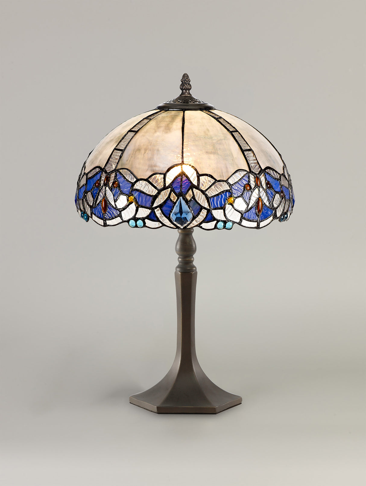 OSL4727 Osla 30cm Non-electric Shade in a Blue/Black/Amber/Grey/Clear Finish and Blue Crystal