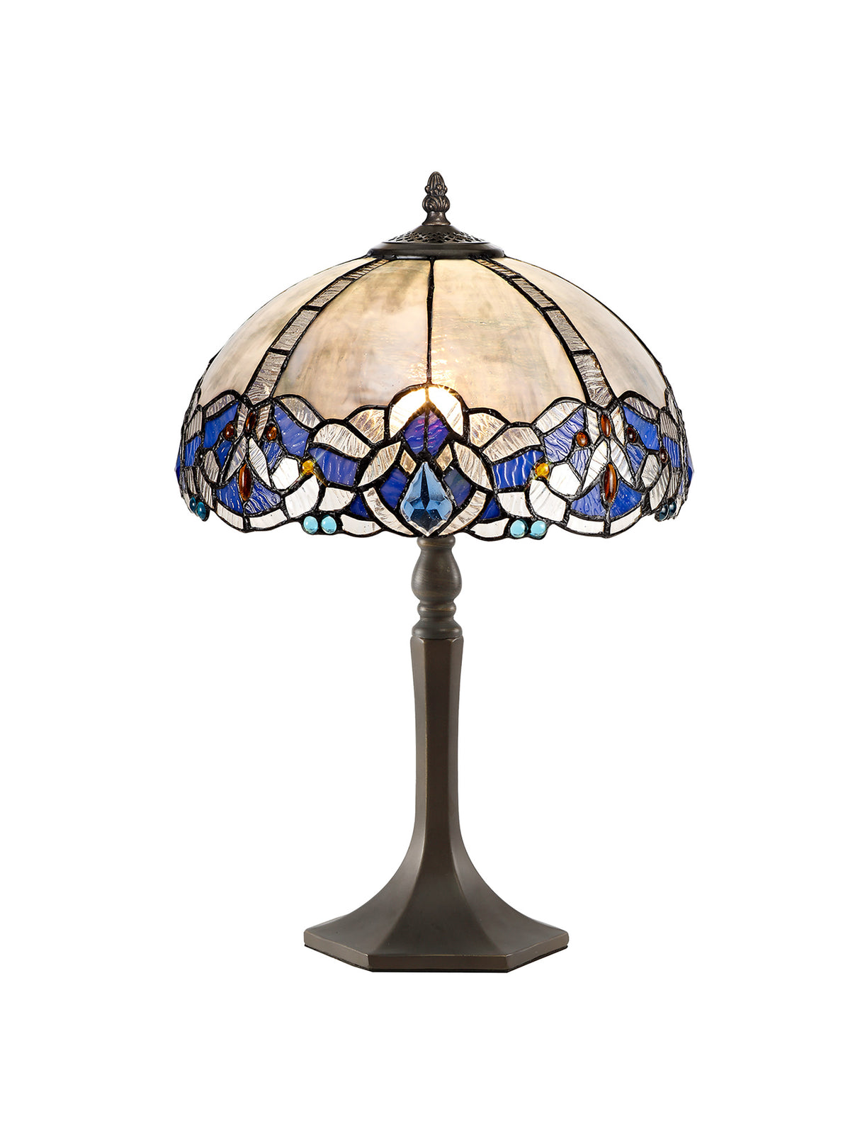 OSL4727 Osla 30cm Non-electric Shade in a Blue/Black/Amber/Grey/Clear Finish and Blue Crystal