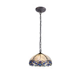 OSL4727 Osla 30cm Non-electric Shade in a Blue/Black/Amber/Grey/Clear Finish and Blue Crystal