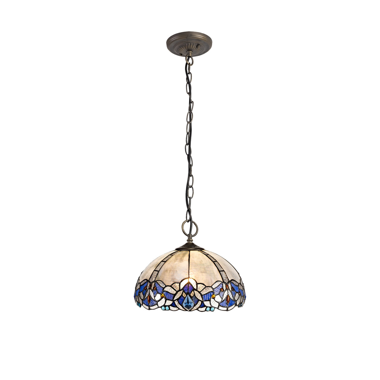 OSL4727 Osla 30cm Non-electric Shade in a Blue/Black/Amber/Grey/Clear Finish and Blue Crystal