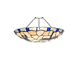 OZA6527 Ozaki 35cm Non-Electric Uplighter Shade in a Rich Blue/Cream/Black/Clear Finish and Clear Crystal