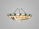 OZA7527 Ozaki 35cm Non-Electric Uplighter Shade in a Green/Cream/Black/Clear Finish and Clear Crystal