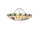 OZA7527 Ozaki 35cm Non-Electric Uplighter Shade in a Green/Cream/Black/Clear Finish and Clear Crystal