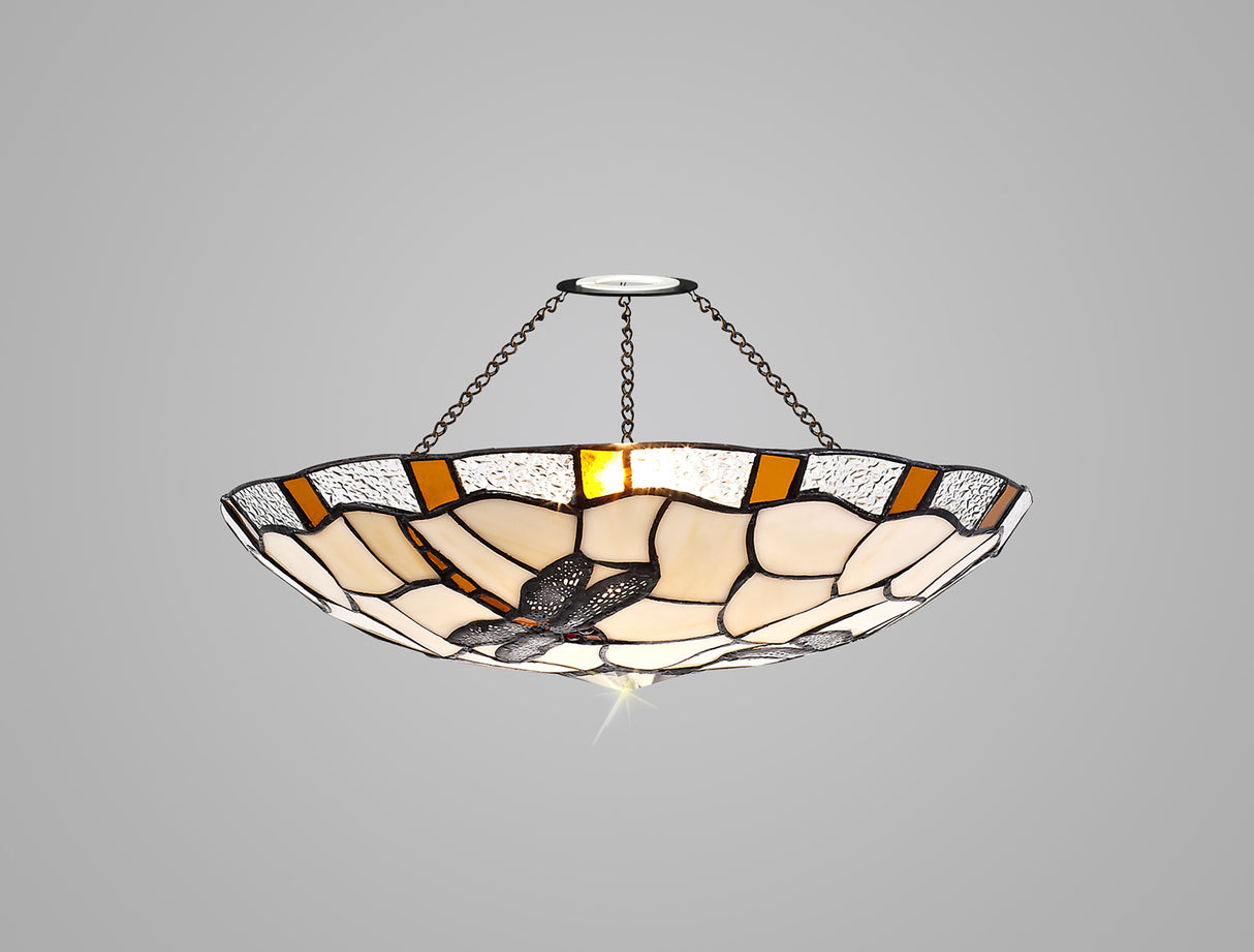 OZA8527 Ozaki 35cm Non-Electric Uplighter Shade in a Amber/Cream/Black/Clear Finish and Clear Crystal