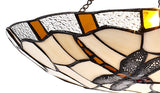 OZA8527 Ozaki 35cm Non-Electric Uplighter Shade in a Amber/Cream/Black/Clear Finish and Clear Crystal