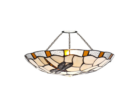 OZA8527 Ozaki 35cm Non-Electric Uplighter Shade in a Amber/Cream/Black/Clear Finish and Clear Crystal