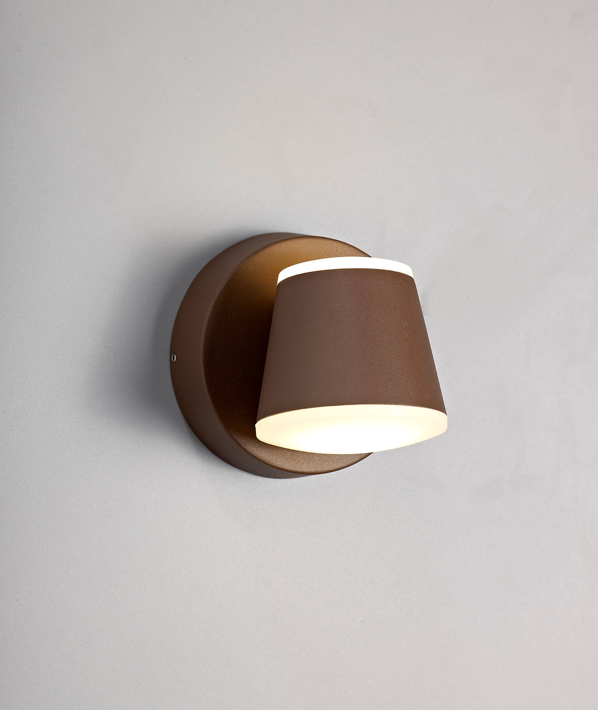 PIA7227 Piautos Wall Lamp 12W LED IP54 Indoor/Outdoor Use in a Dark Brown/Opal White Finish