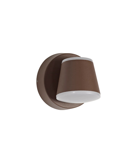 PIA7227 Piautos Wall Lamp 12W LED IP54 Indoor/Outdoor Use in a Dark Brown/Opal White Finish