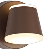 PIA7227 Piautos Wall Lamp 12W LED IP54 Indoor/Outdoor Use in a Dark Brown/Opal White Finish