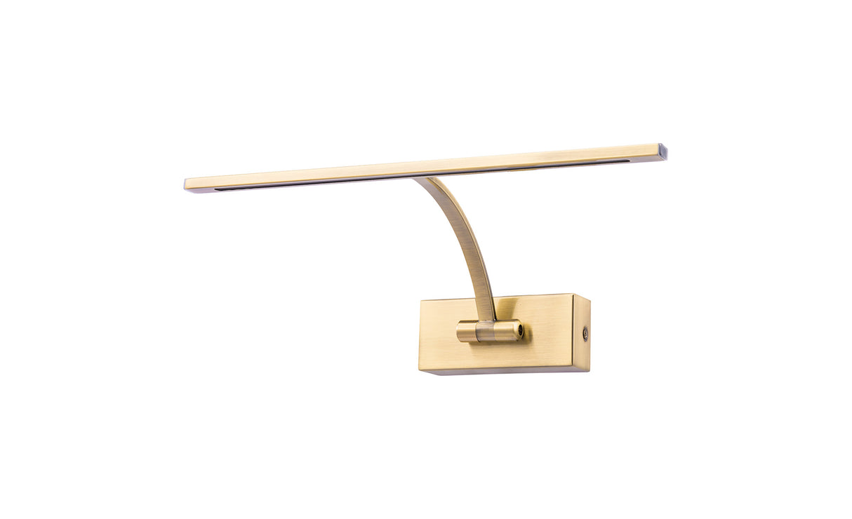 PIN2387 Pincoya Small 1 Arm Wall Lamp/Picture Light 6W LED in a Satin Nickel/Frosted Finish