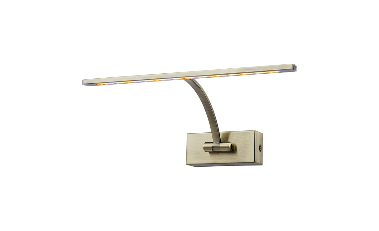 PIN2387 Pincoya Small 1 Arm Wall Lamp/Picture Light 6W LED in a Satin Nickel/Frosted Finish