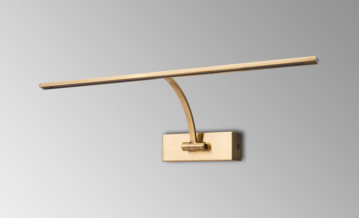 PIN3387 Pincoya Large 1 Arm Wall Lamp/Picture Light 10W LED in a Satin Nickel/Frosted Finish