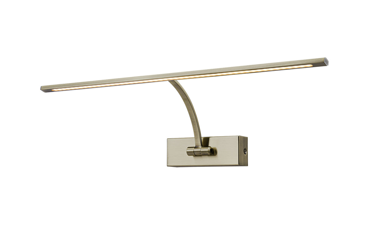 PIN3387 Pincoya Large 1 Arm Wall Lamp/Picture Light 10W LED in a Satin Nickel/Frosted Finish