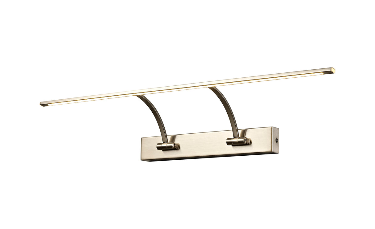 PIN4387 Pincoya Small 2 Arm Wall Lamp/Picture Light 14W LED in a Satin Nickel/Frosted Finish