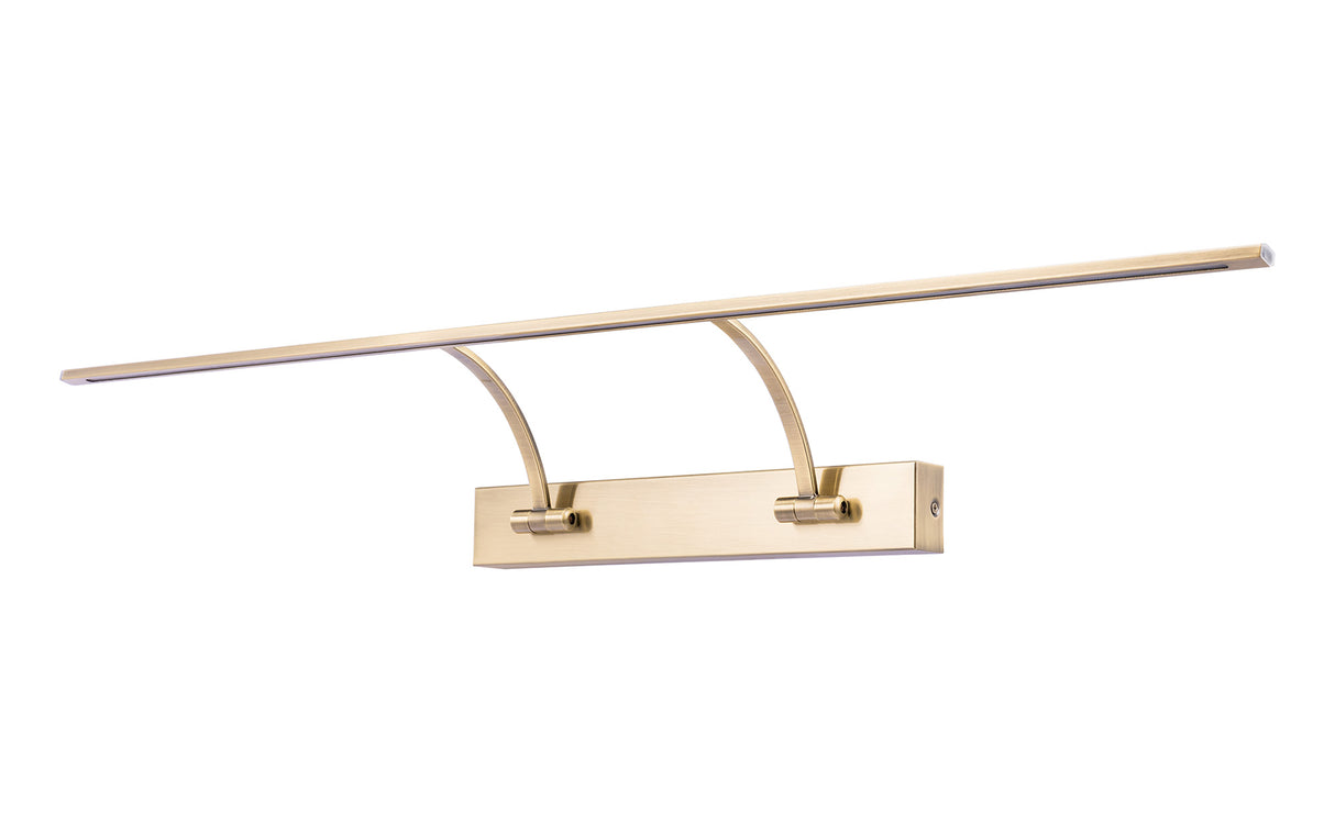 PIN5387 Pincoya Large 2 Arm Wall Lamp/Picture Light 16W LED in a Satin Nickel/Frosted Finish