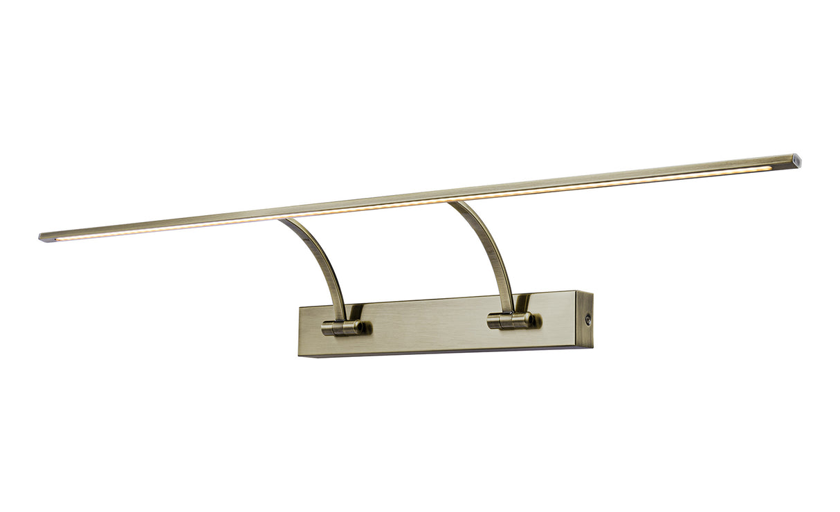 PIN5387 Pincoya Large 2 Arm Wall Lamp/Picture Light 16W LED in a Satin Nickel/Frosted Finish