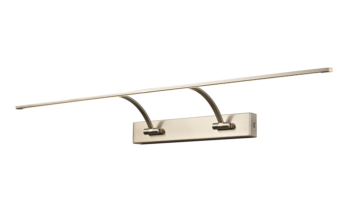 PIN5387 Pincoya Large 2 Arm Wall Lamp/Picture Light 16W LED in a Satin Nickel/Frosted Finish