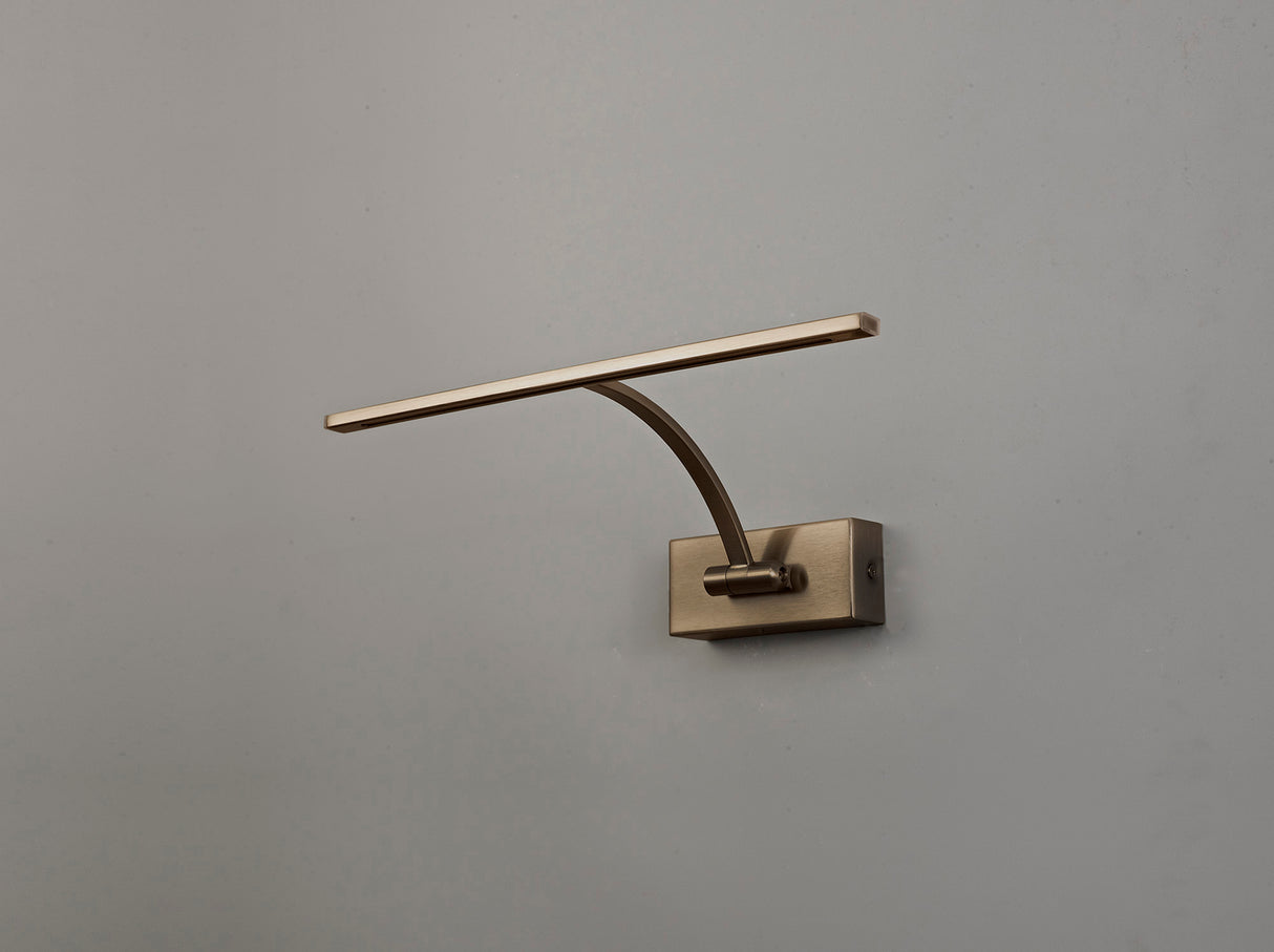 PIN6387 Pincoya Small 1 Arm Wall Lamp/Picture Light 6W LED in a Bronze/Frosted Finish