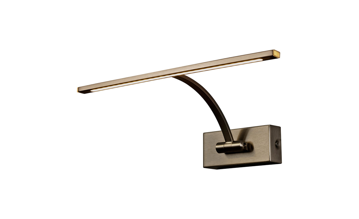 PIN6387 Pincoya Small 1 Arm Wall Lamp/Picture Light 6W LED in a Bronze/Frosted Finish