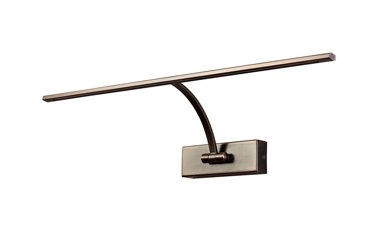 PIN7387 Pincoya Large 1 Arm Wall Lamp/Picture Light 10W LED in a Bronze/Frosted Finish