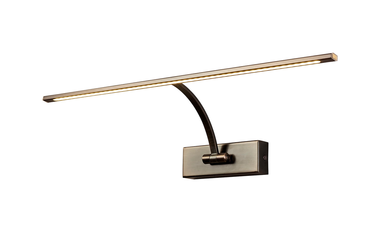 PIN7387 Pincoya Large 1 Arm Wall Lamp/Picture Light 10W LED in a Bronze/Frosted Finish