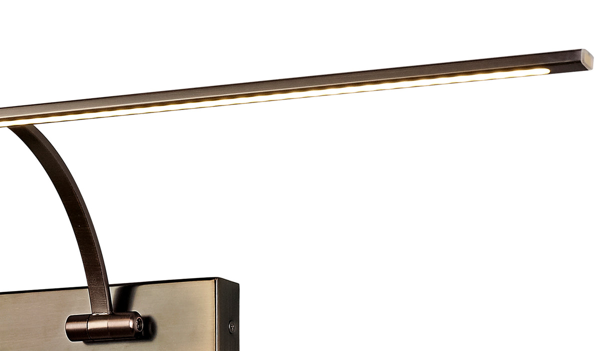 PIN9387 Pincoya Large 2 Arm Wall Lamp/Picture Light 16W LED in a Bronze/Frosted Finish