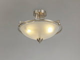 POL2577 Polaris Semi-Flush Ceiling 3 Light in a Satin Nickel/Frosted White Finish