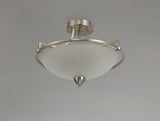 POL2577 Polaris Semi-Flush Ceiling 3 Light in a Satin Nickel/Frosted White Finish