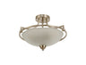 POL2577 Polaris Semi-Flush Ceiling 3 Light in a Satin Nickel/Frosted White Finish