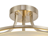 POL2577 Polaris Semi-Flush Ceiling 3 Light in a Satin Nickel/Frosted White Finish