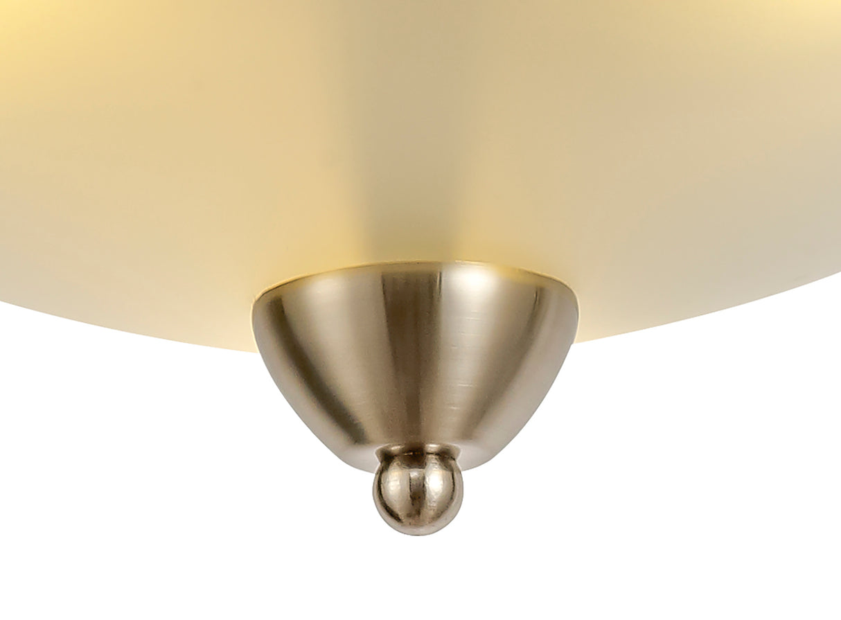 POL2577 Polaris Semi-Flush Ceiling 3 Light in a Satin Nickel/Frosted White Finish