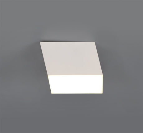 POL2837 Pollux Surface Square Spotlight 9cm 10W LED in a Sand White/Frosted White Finish