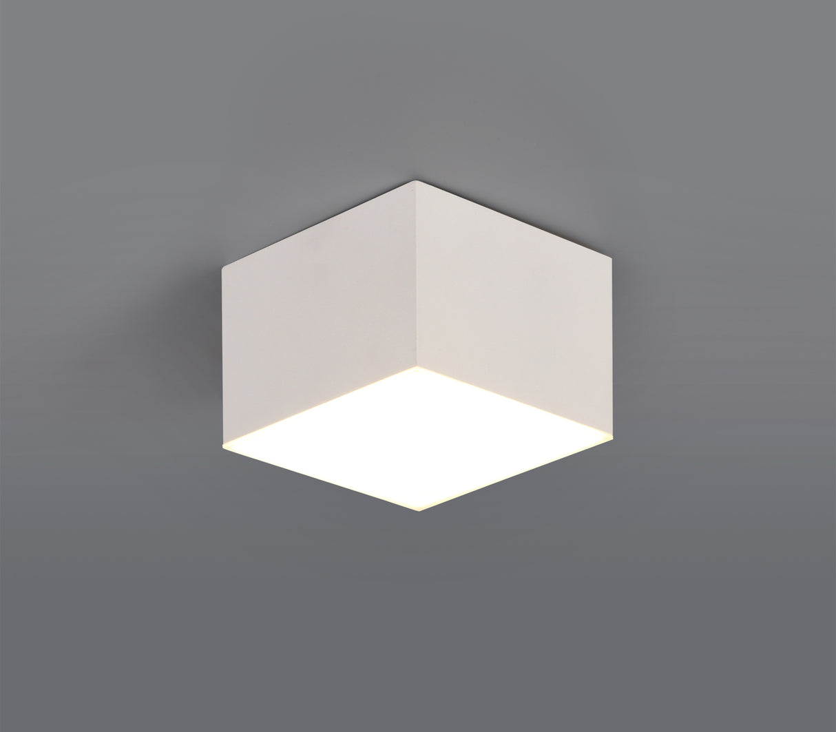 POL2837 Pollux Surface Square Spotlight 9cm 10W LED in a Sand White/Frosted White Finish