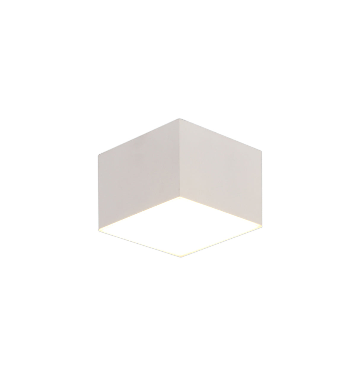 POL2837 Pollux Surface Square Spotlight 9cm 10W LED in a Sand White/Frosted White Finish